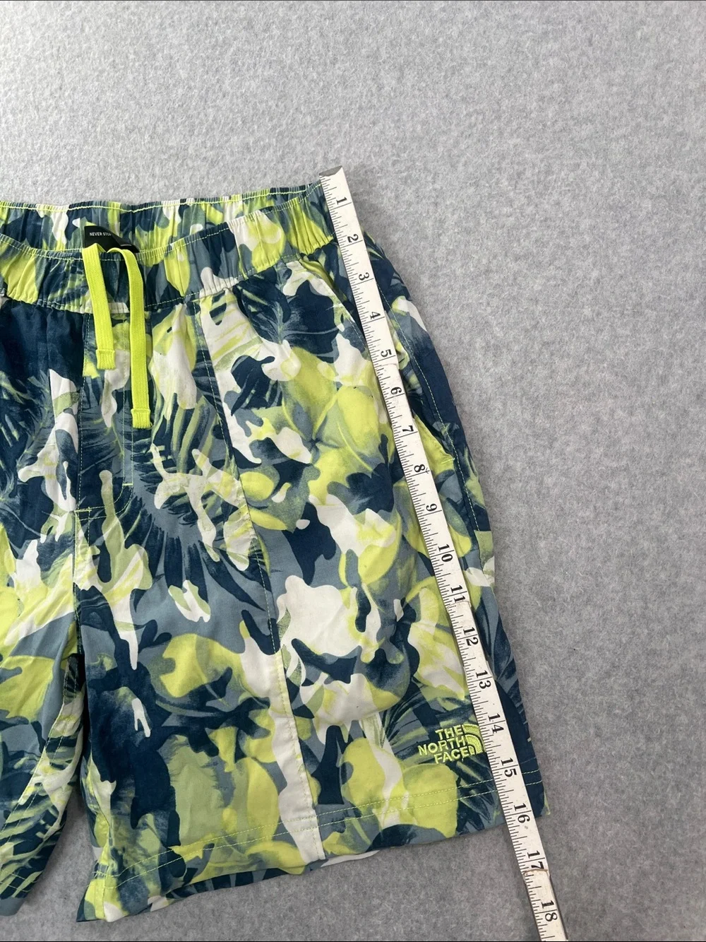 The North Face Yellow Neon Camo Athletic Shorts